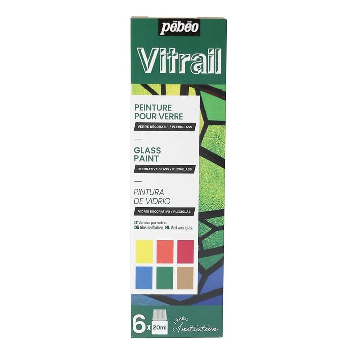 Culori Pebeo Vitrail pentru sticlă - set 6 x 20 ml
