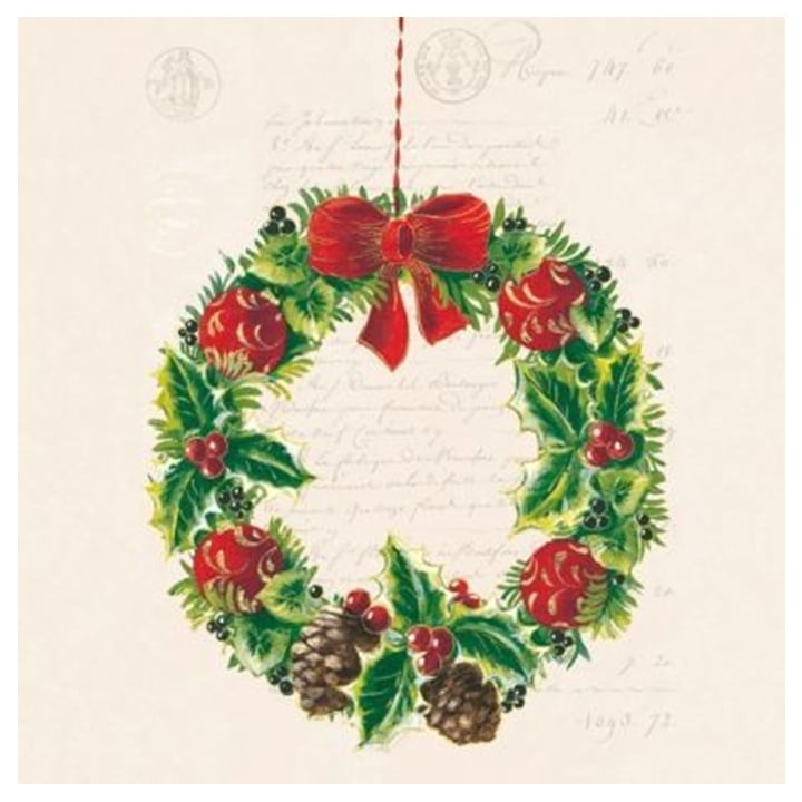 Șervețele pentru decoupage Christmas Wreath - 1 buc