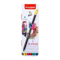 Creioane colorate Bruynzeel nuanțe neon 6 buc.