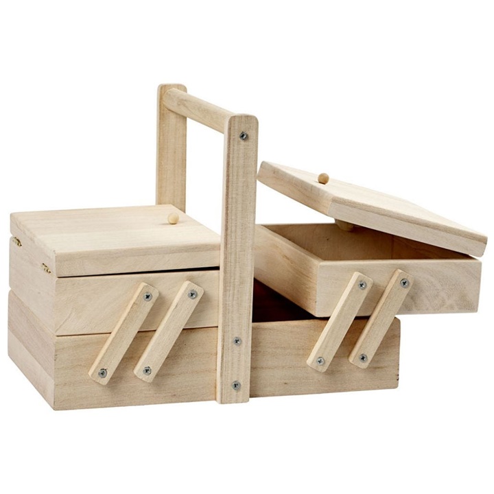 Cutie din lemn pentru accesorii de cusut