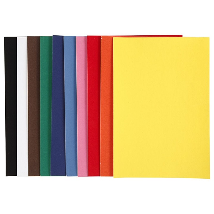 Hârtie velur A4 - diverse culori / set 10 bucăți