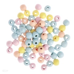 Perle de lemn colorate 12 mm - 40 g