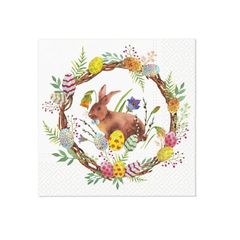 Șervețele decoupage - Bunny in wreath  - 1 buc