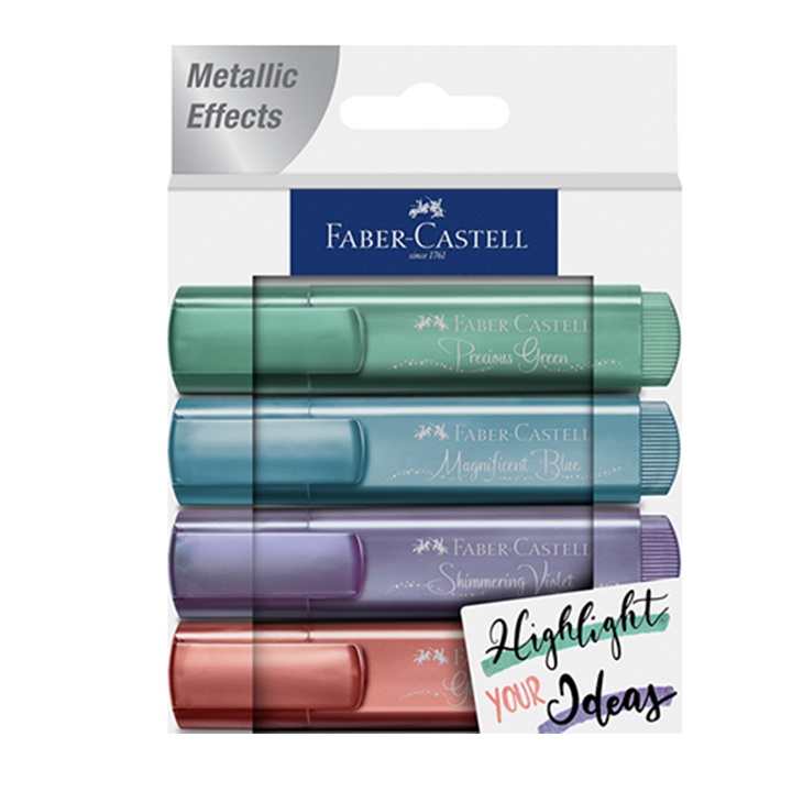 Set markere metalice Faber-Castell - 4 bucăți