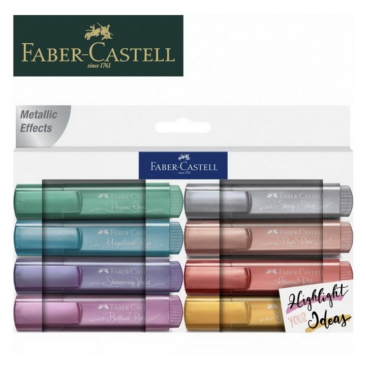 Set markere metalice Faber-Castell - 8 bucăți