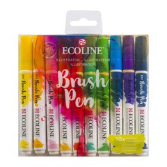 Stilouri pentru acuarelă Ecoline Brush Pen Illustrator | Set de 10 bucăți
