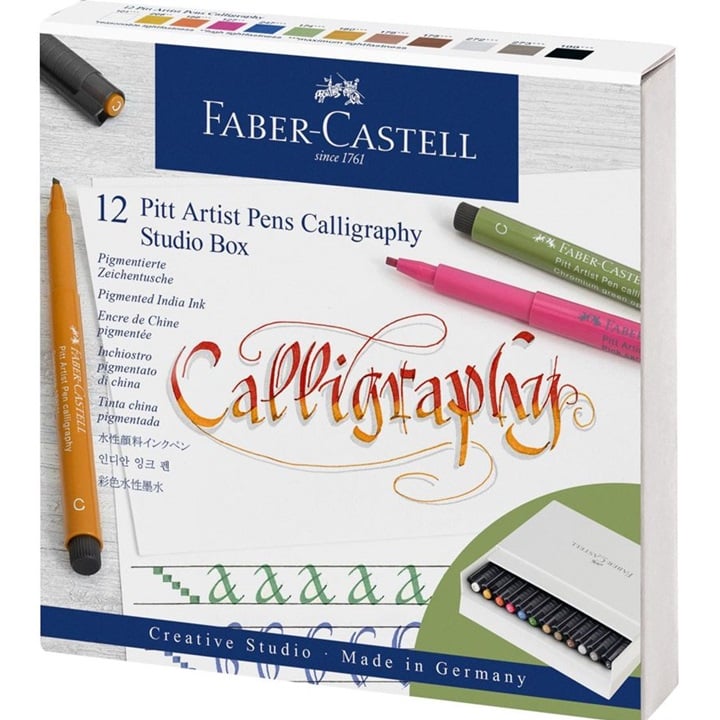 Stilouri pentru caligrafie Faber-Castell Pitt - studio box 12 buc